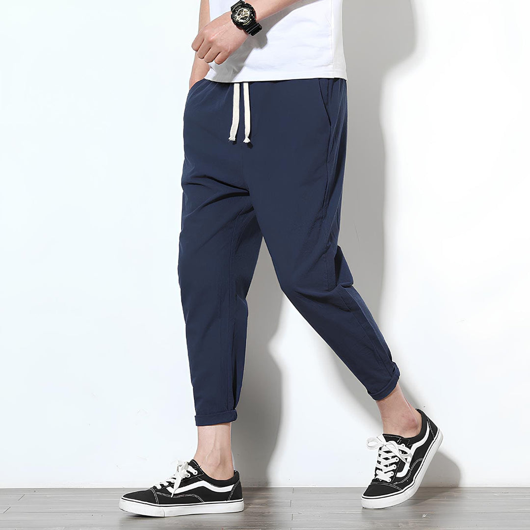 MAISON LORÉA | Enkellange Stretch Pantalon met Elastische Taille