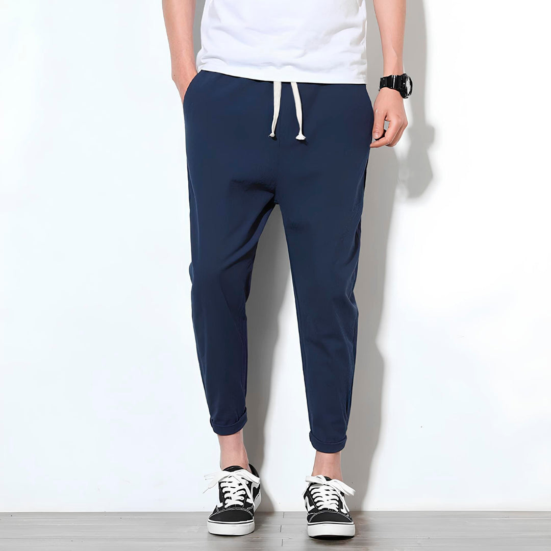 MAISON LORÉA | Enkellange Stretch Pantalon met Elastische Taille