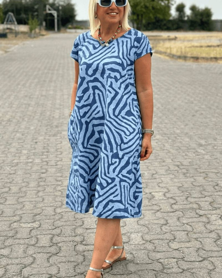 VIOLA | Lichte Zomerjurk met Moderne Print voor Comfort en Dagelijkse Stijl