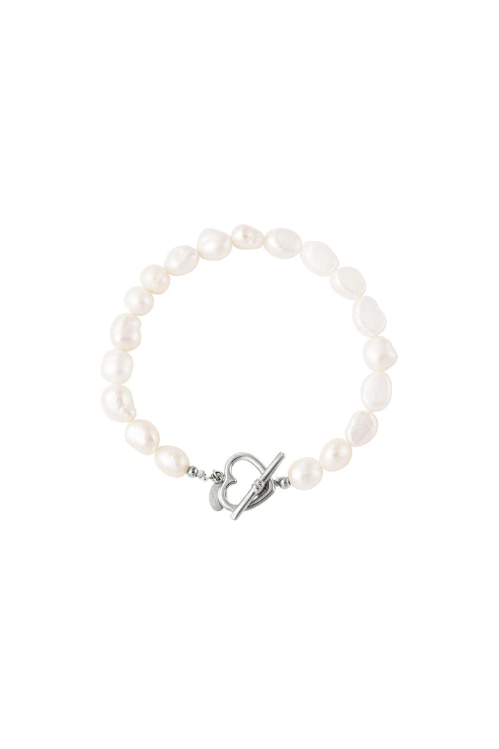 Armband parel hart sluiting Goud kleur Stainless Steel