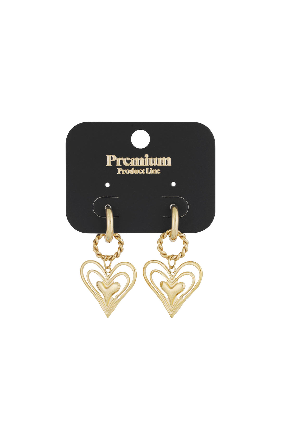 oorbellen what's love - Goud kleur kleurig