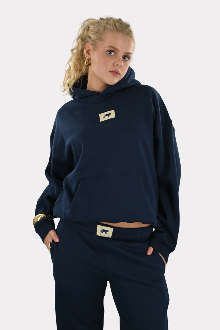 Tiger star lounge hoodie - navy