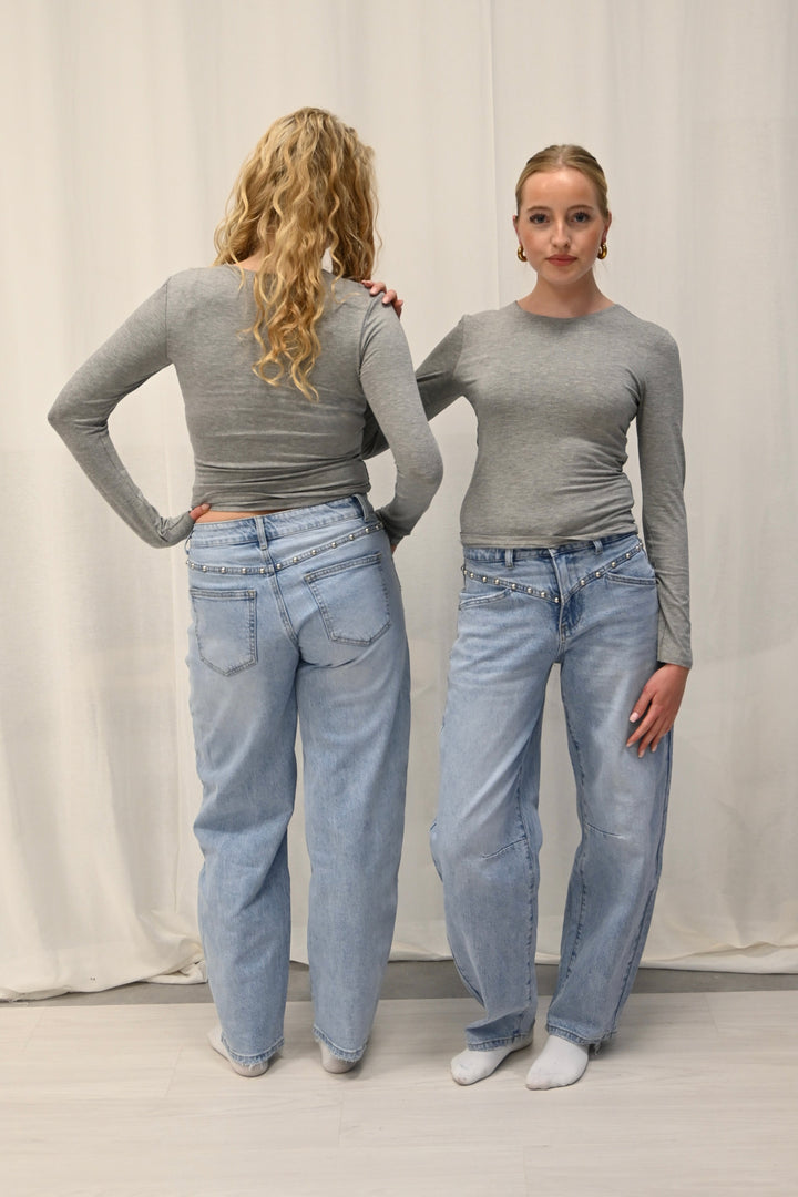 Studded balloon jeans - blauw