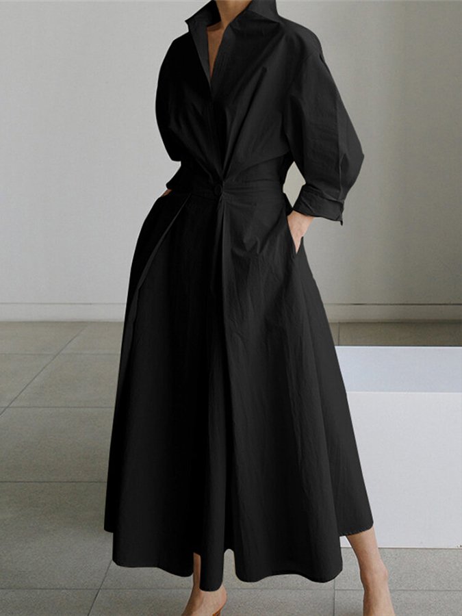 NORA | Lange Elegante Jurk voor een Tijdloze en Verfijnde Stijl