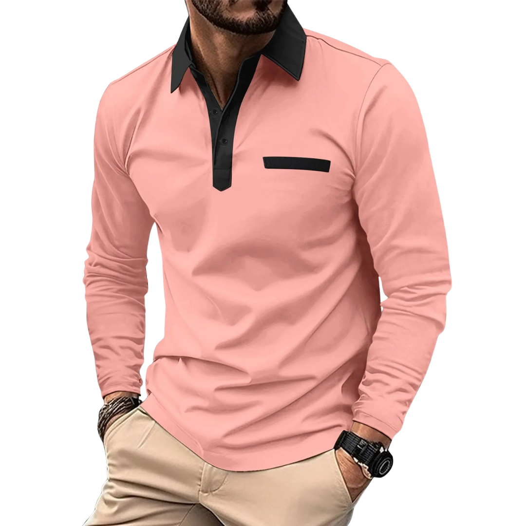 SEBASTIAN | ELEGANTE BICOLOR POLO MET CONTRASTERENDE DETAILS