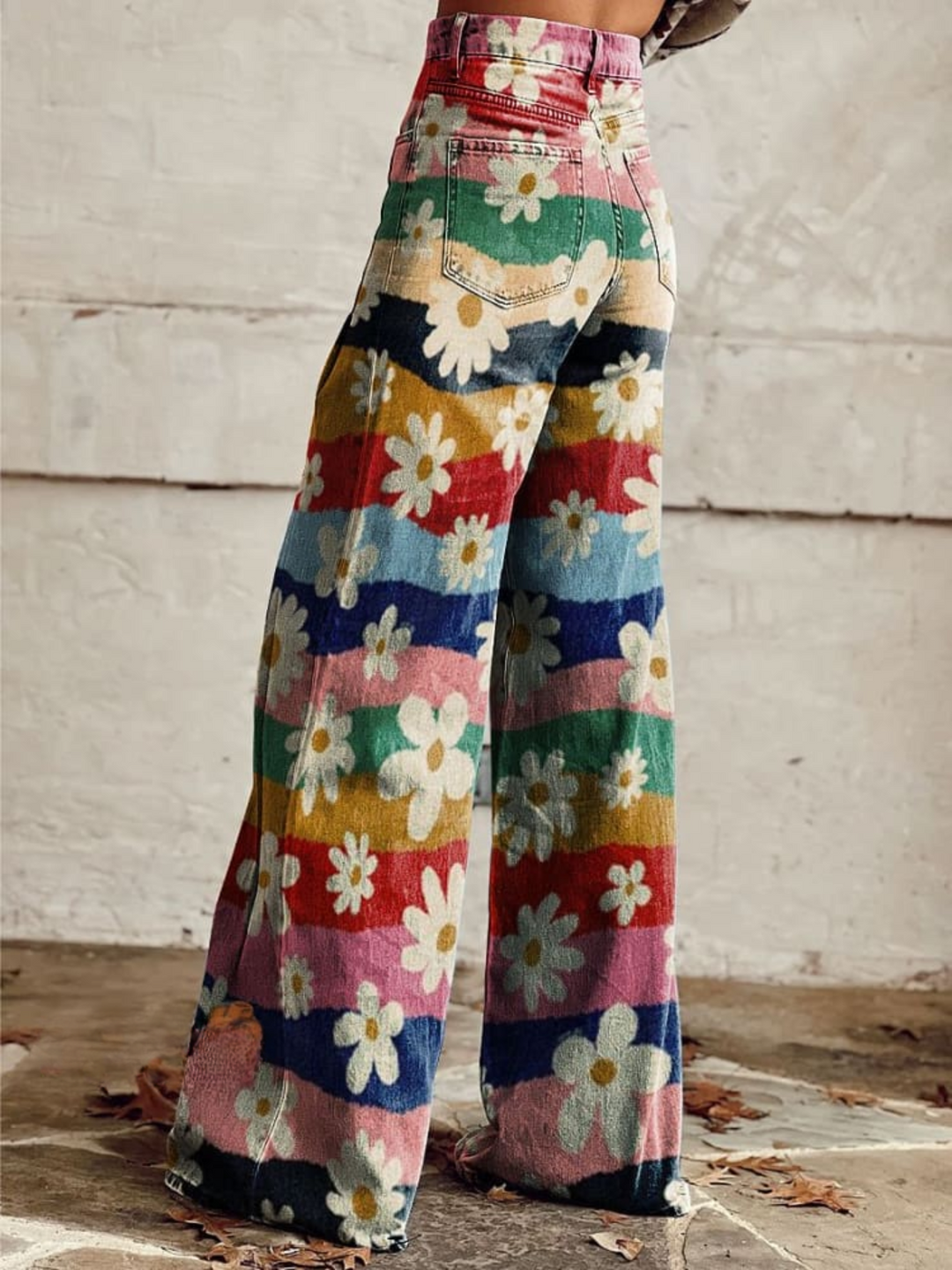 LEA | Retro Bloemen Broeken Elegant en Comfortabel