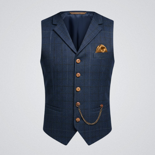 BRUNO | Elegant Vest met Geruit Patroon en Tijdloze Pasvorm