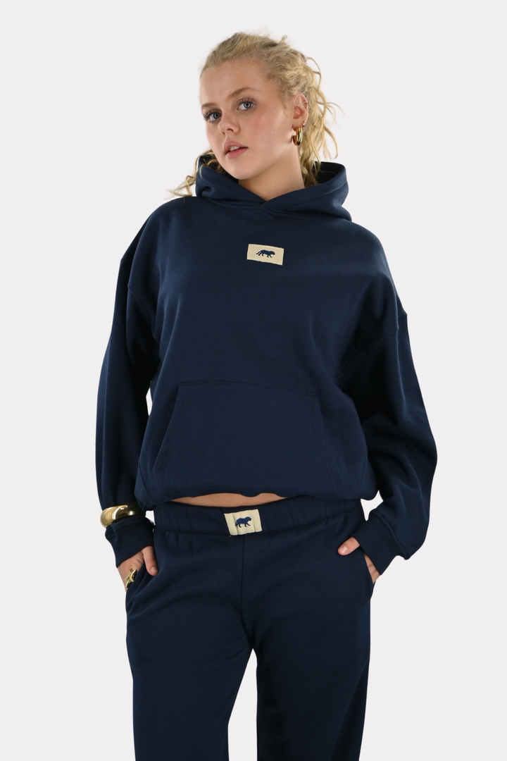 Tiger star lounge hoodie - navy