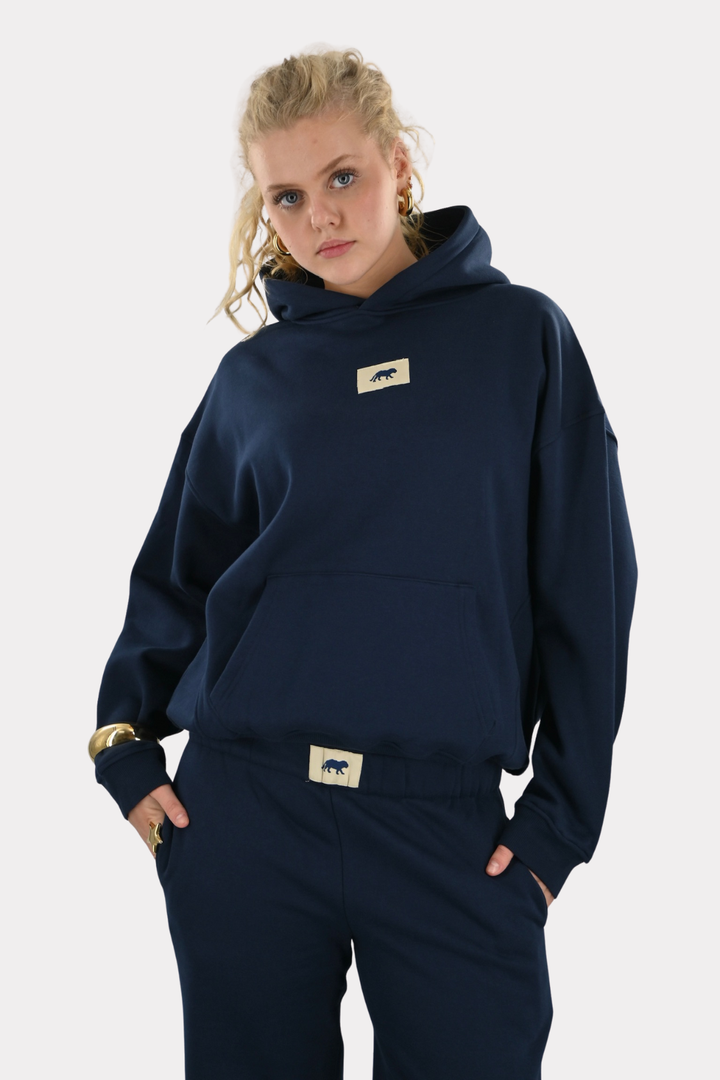 Tiger star lounge hoodie - navy