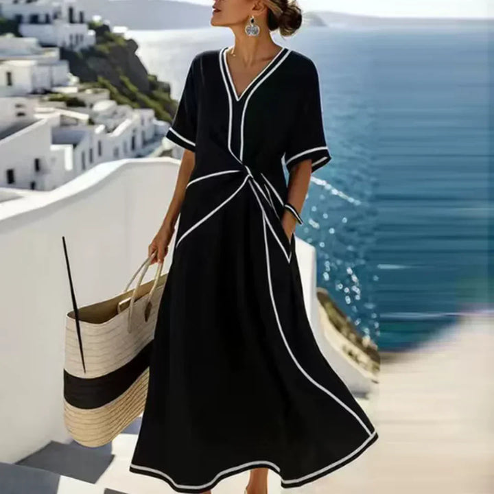 JANA | Elegante Jurk met Flatterende Taille en Vakantie Chic
