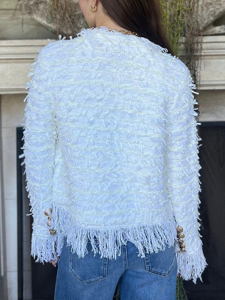 GABRIELLA | Elegante Jas met Franje, Nieuwe Trend voor een Verfijnde Stijl en Dagelijks Comfort