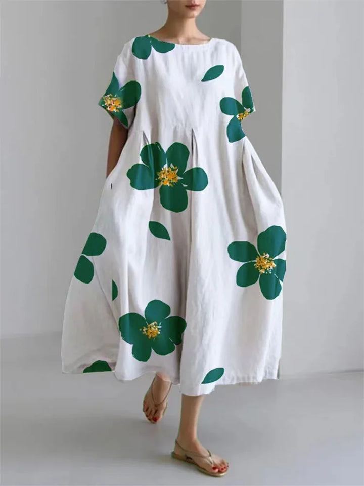 RIANNE | Lange Zomerjurk met Levendige Bloemen en Zachte Comfort voor Zonnige Dagen