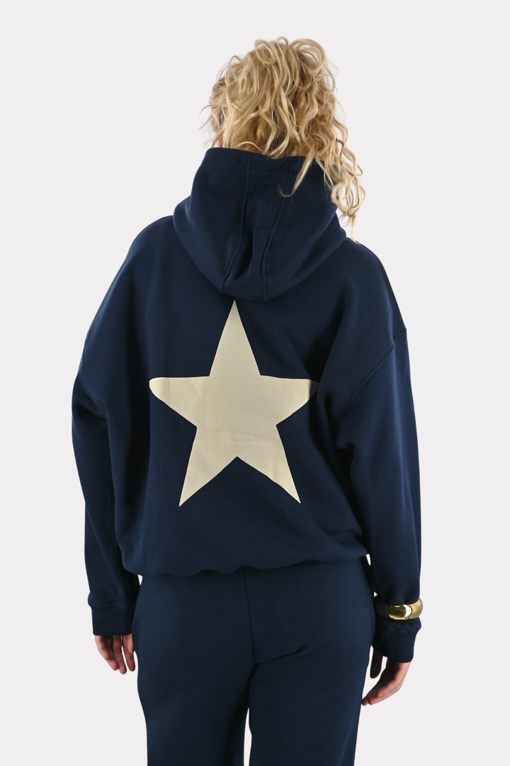 Tiger star lounge hoodie - navy