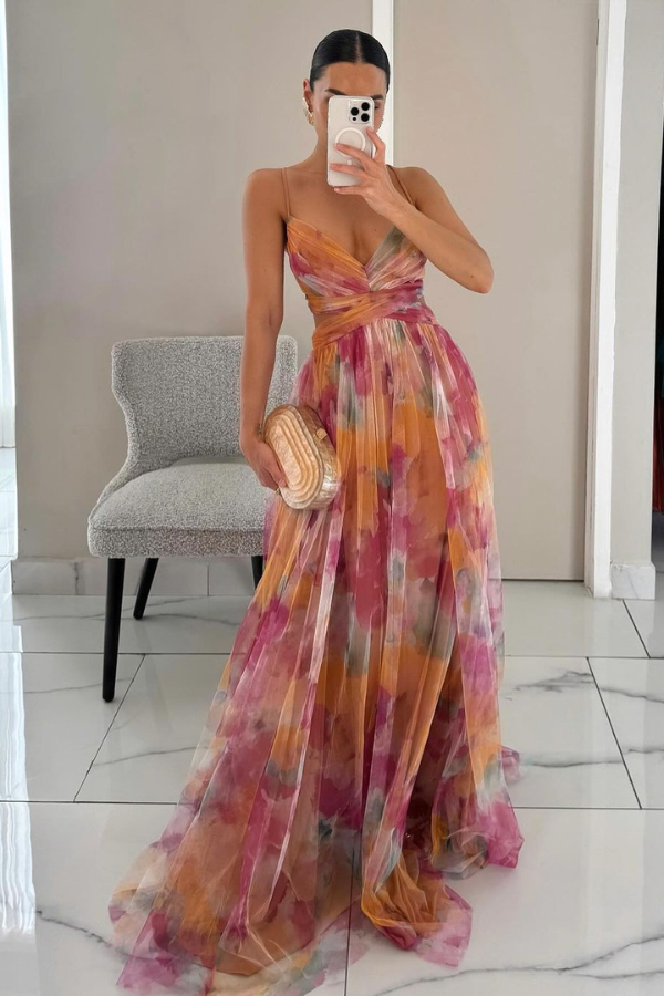 FIORA | Maxi Boheemse Jurk met Romantische Bloemenprint