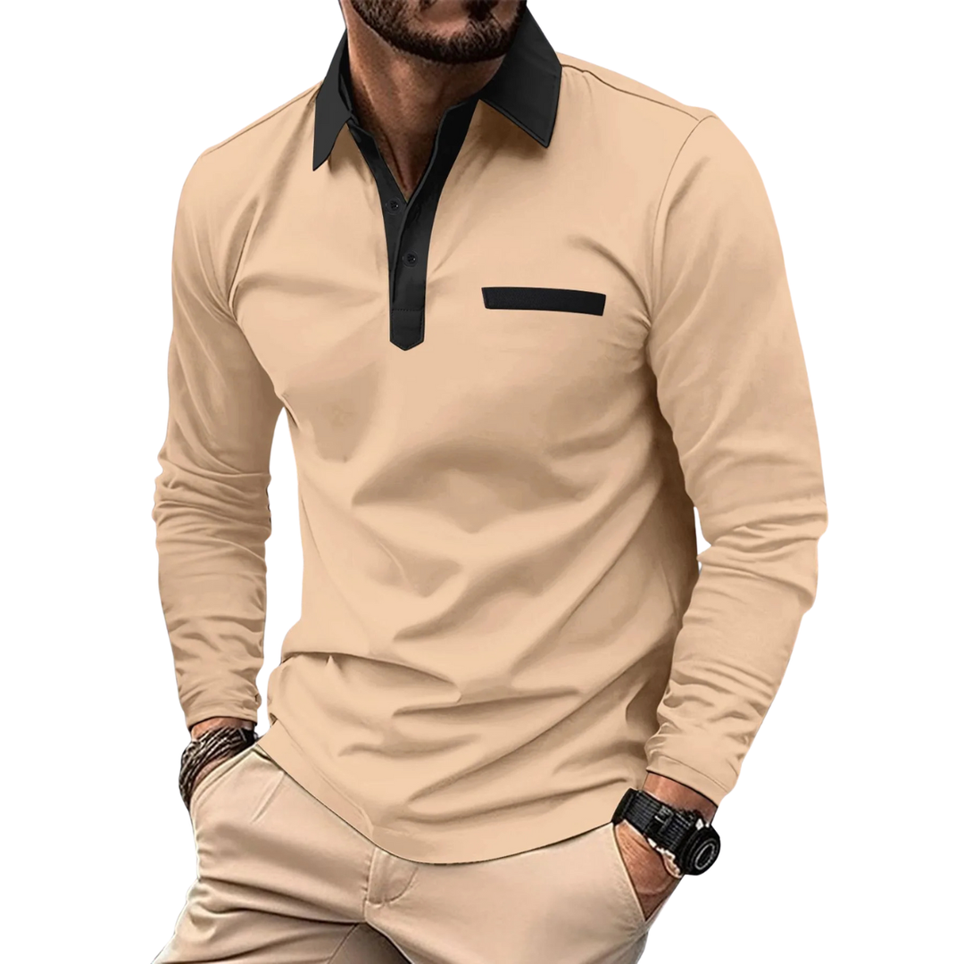 SEBASTIAN | ELEGANTE BICOLOR POLO MET CONTRASTERENDE DETAILS