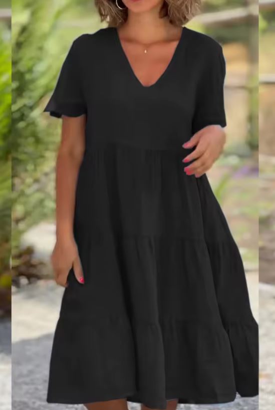 NADIA | Licht Zomerjurk met Vloeiende Pasvorm en Elegante Casual Stijl