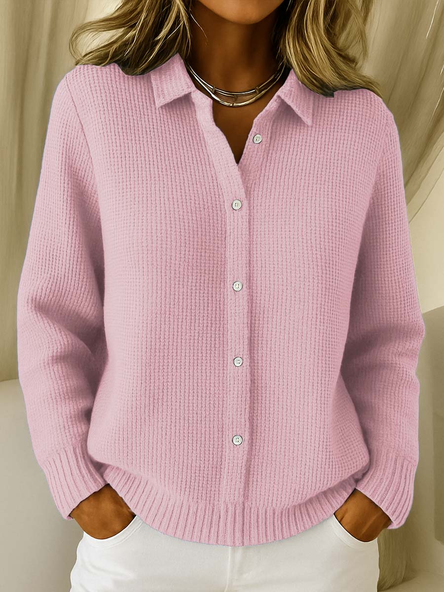 LORENA | Klassieke Gebreide Knopen Cardigan