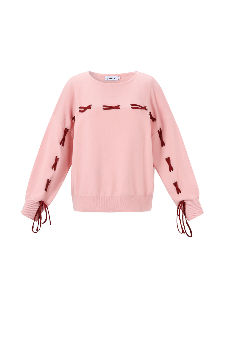 Gebreide Viscose Dames Trui Casual Kleurcontrast