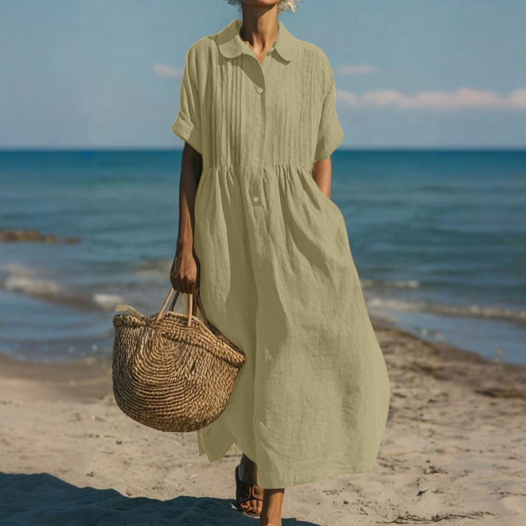 Arianne | Robe Chemise Fluide en Coton Élégant