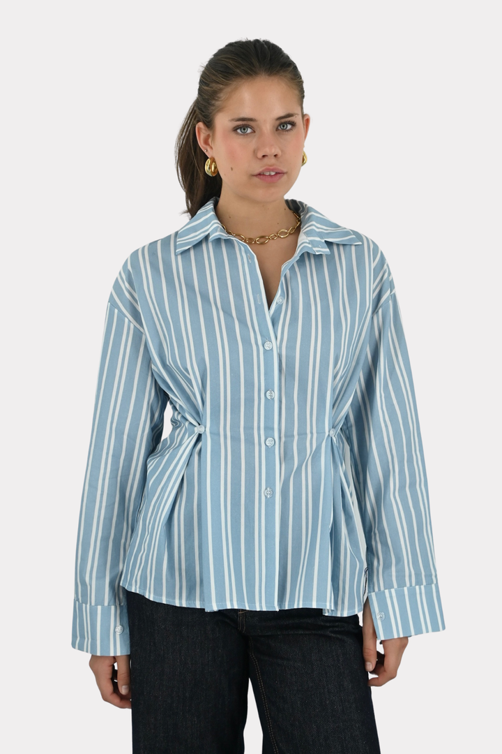 Fay blouse striped - blauw/wit