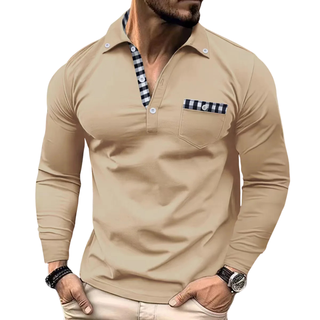 JORICK | ELEGANTE POLO MET RUITDETAILS VOOR HEREN