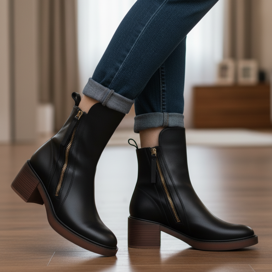 VIENNA™ | Zwarte Laarzen met Hak voor Comfort en Stijl
