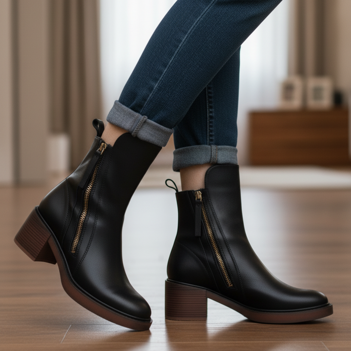 VIENNA™ | Zwarte Laarzen met Hak voor Comfort en Stijl