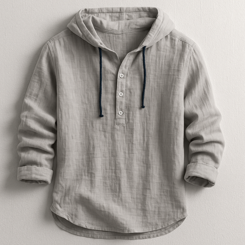 SAM | Luxe Linnen Hoodie-Overhemd