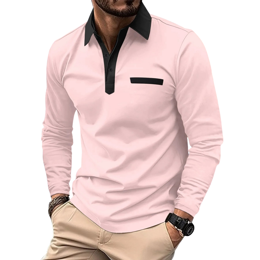 SEBASTIAN | ELEGANTE BICOLOR POLO MET CONTRASTERENDE DETAILS