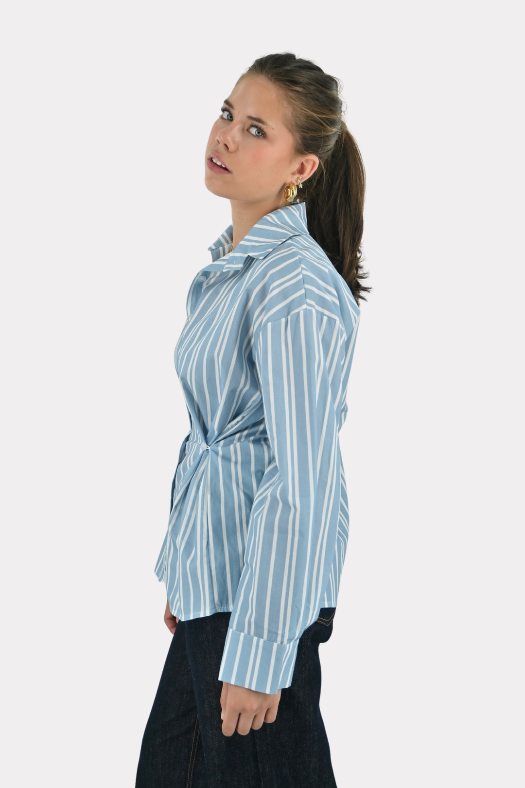 Fay blouse striped - blauw/wit