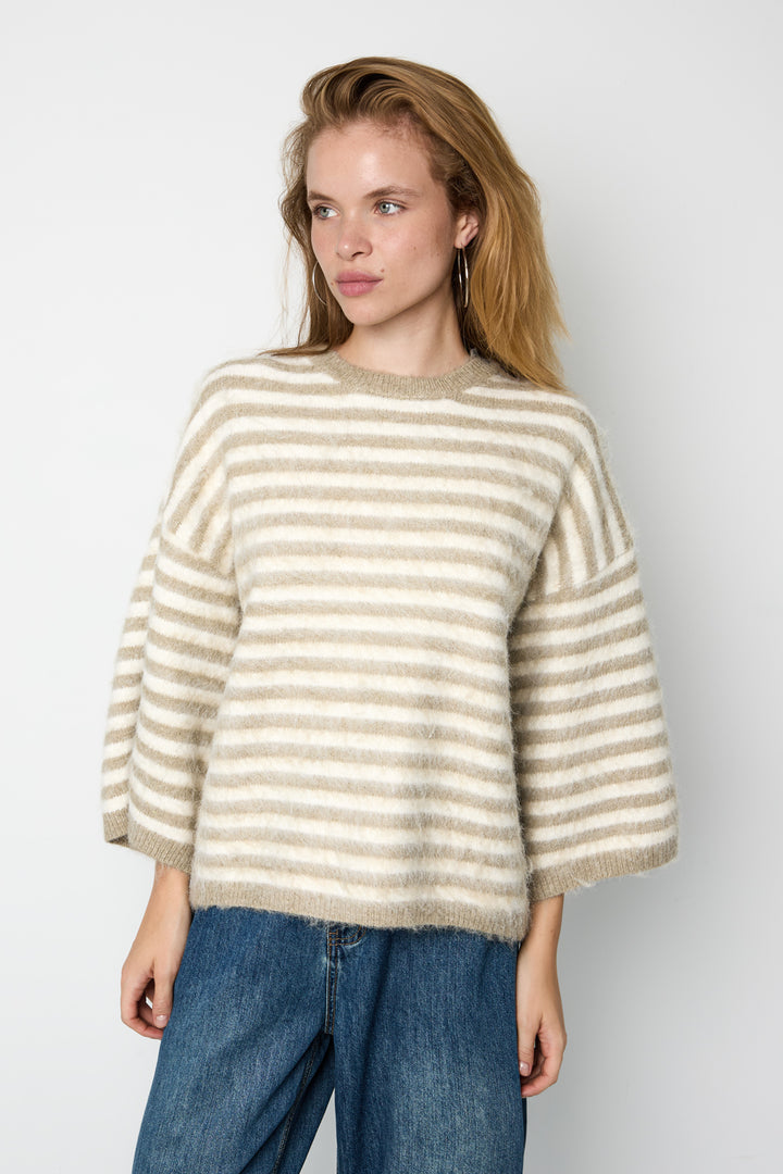 Truien van polyestervezel (polyester) met strepen, casual herfst-/winterkleding