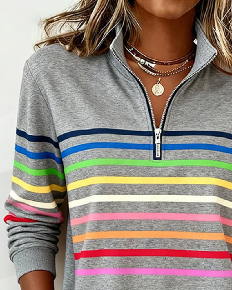 VERA | Kleurrijke half-zip trui