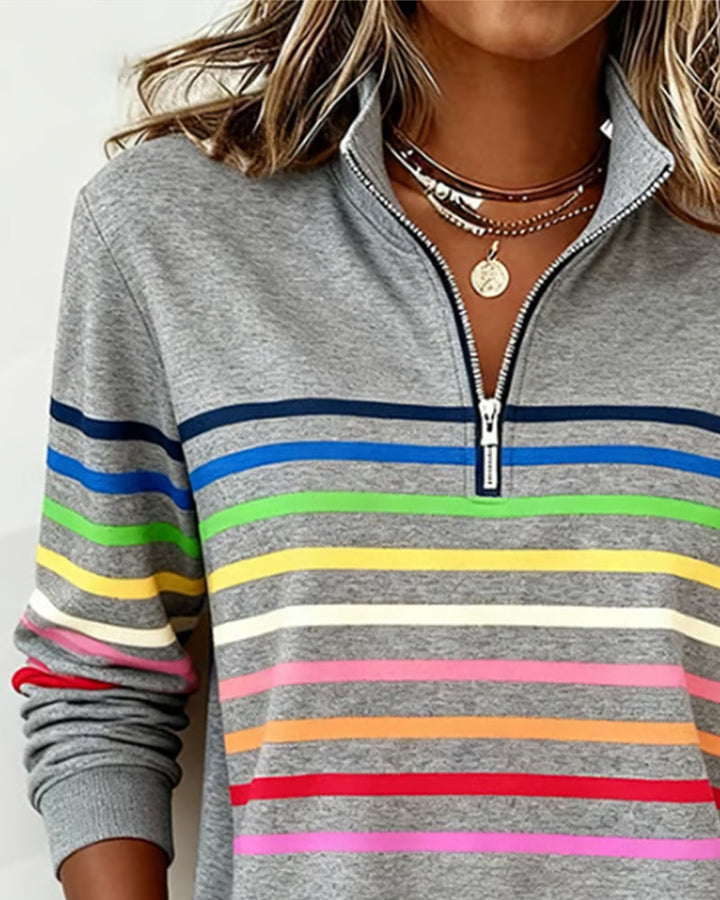 VERA | Kleurrijke half-zip trui