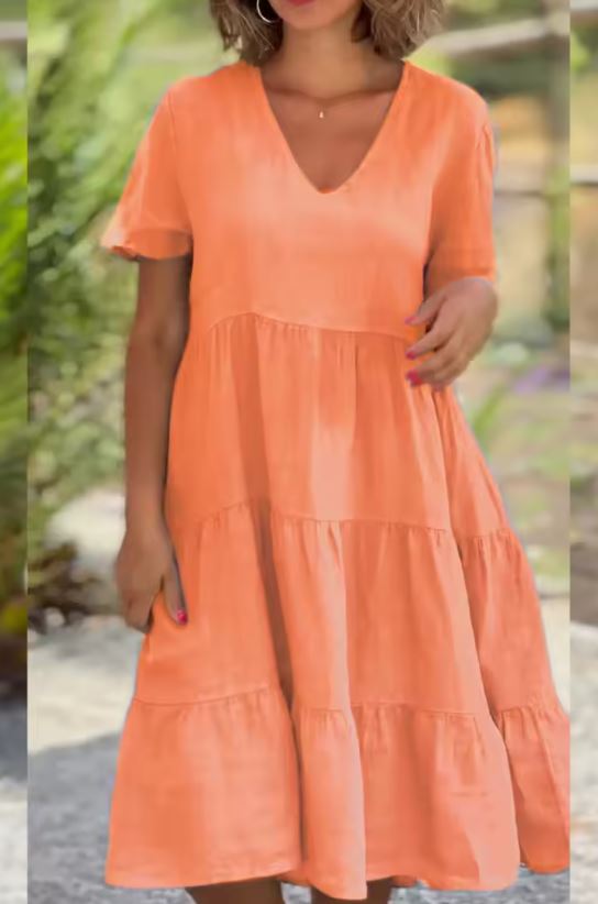 NADIA | Licht Zomerjurk met Vloeiende Pasvorm en Elegante Casual Stijl