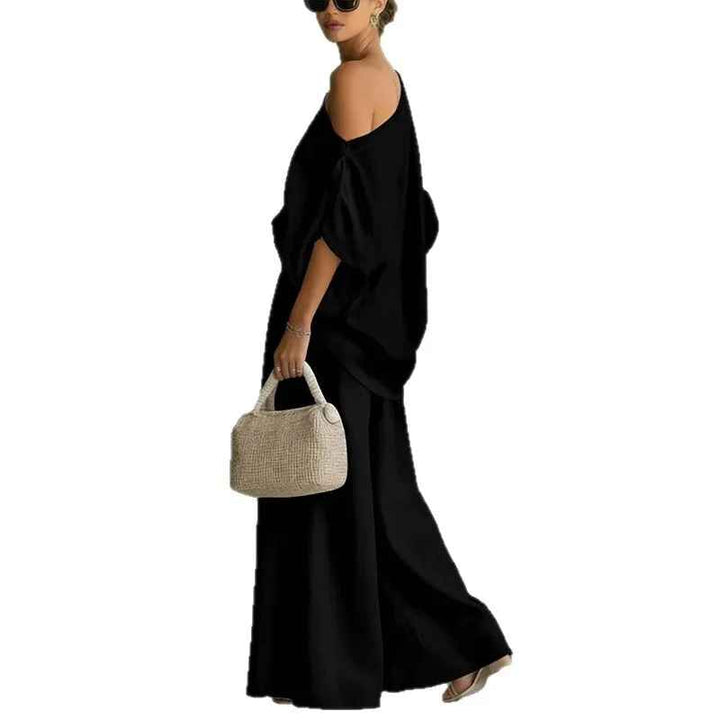 Lisa™ | Zachte Off-Shoulder Top en Tapered Broek Set