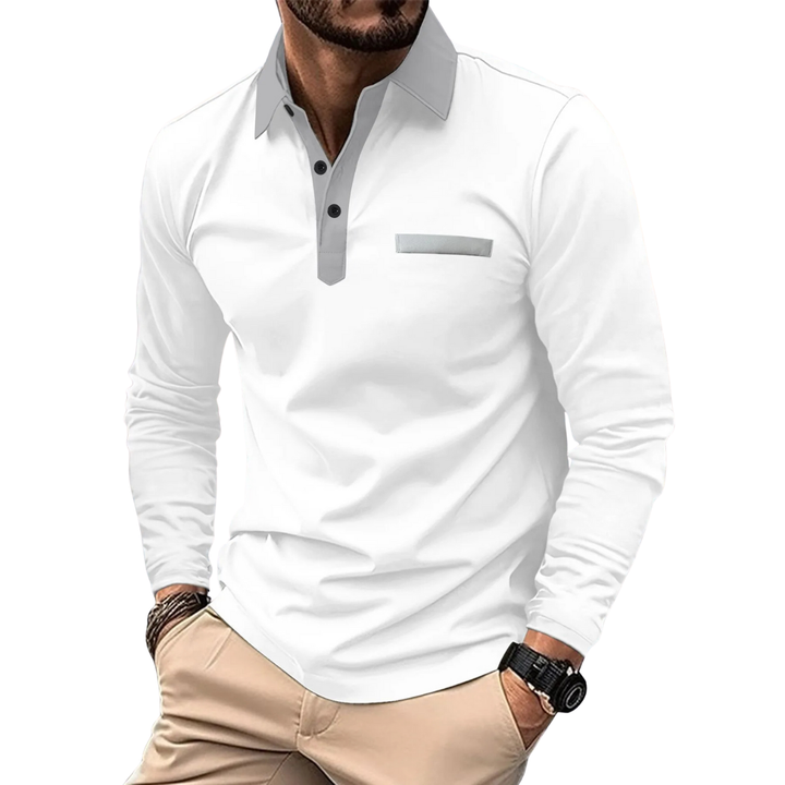 SEBASTIAN | ELEGANTE BICOLOR POLO MET CONTRASTERENDE DETAILS