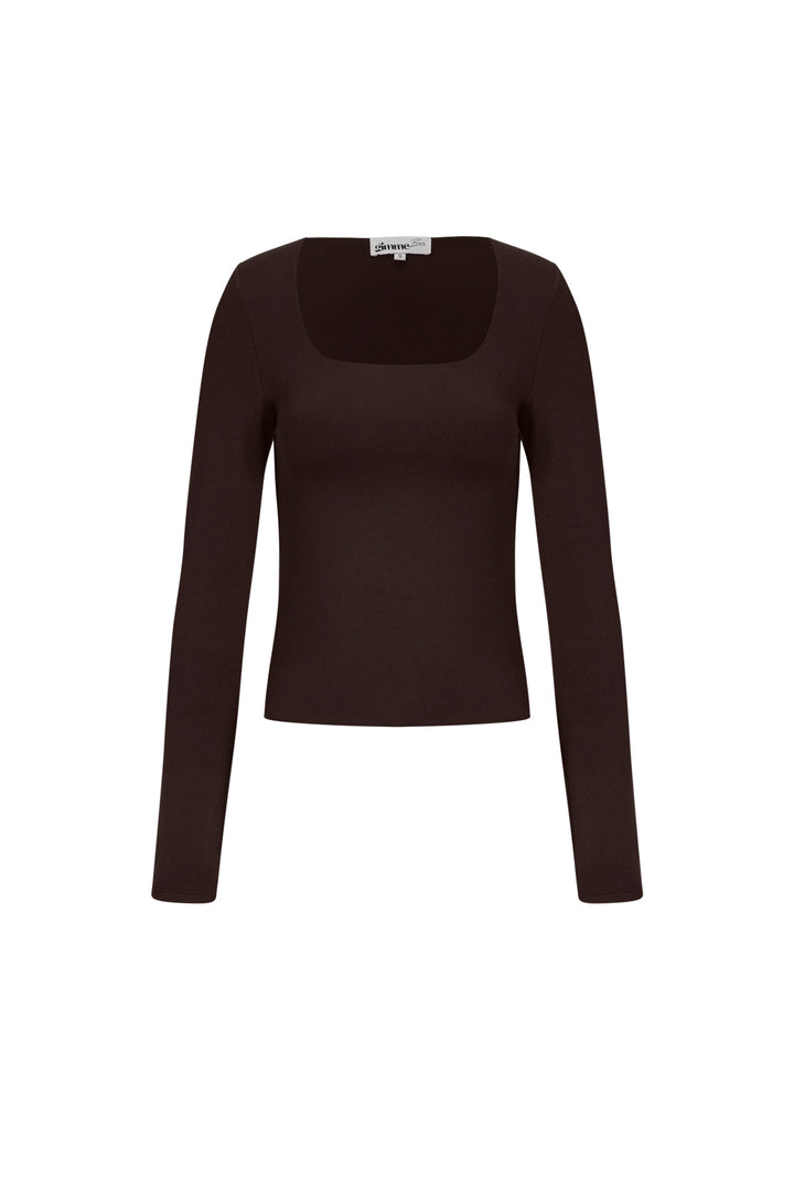 Gebreide Nylon Vrouwen Lange Mouw Top Basis Solide Kleur