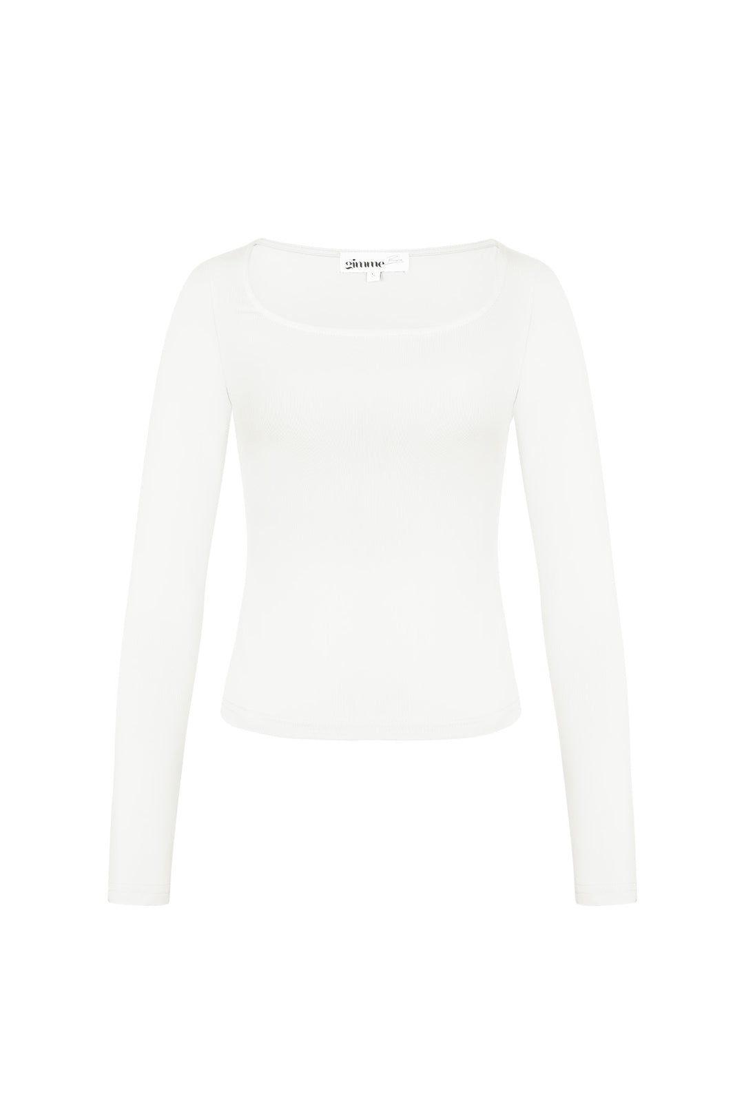 Polyester Vrouwen Lange Mouw Crop Top Vierkante Halslijn Bodycon Pasvorm