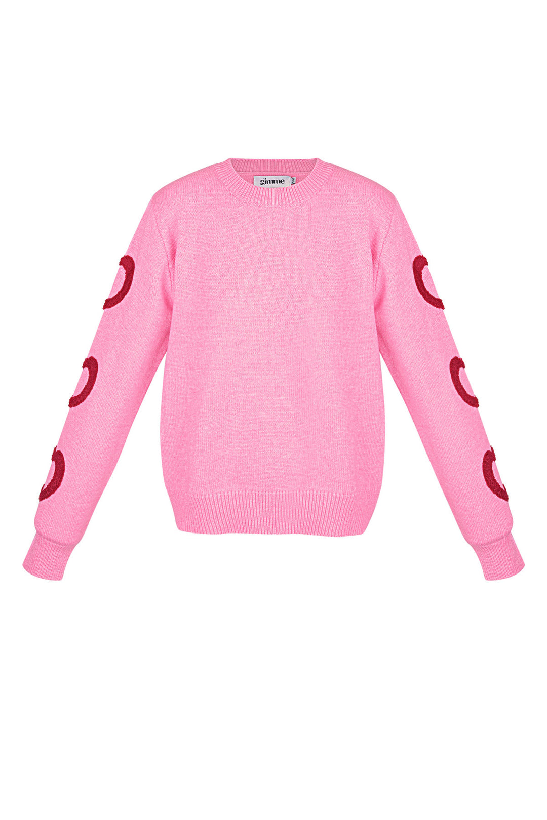 Gebreide Wolmix Vrouwen Rondhals Trui Hartpatroon Ontwerp