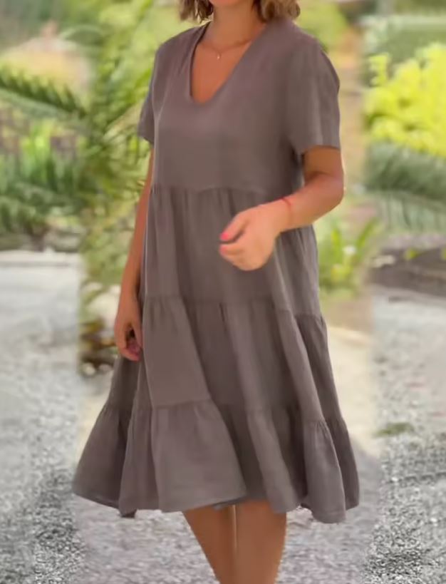 NADIA | Licht Zomerjurk met Vloeiende Pasvorm en Elegante Casual Stijl