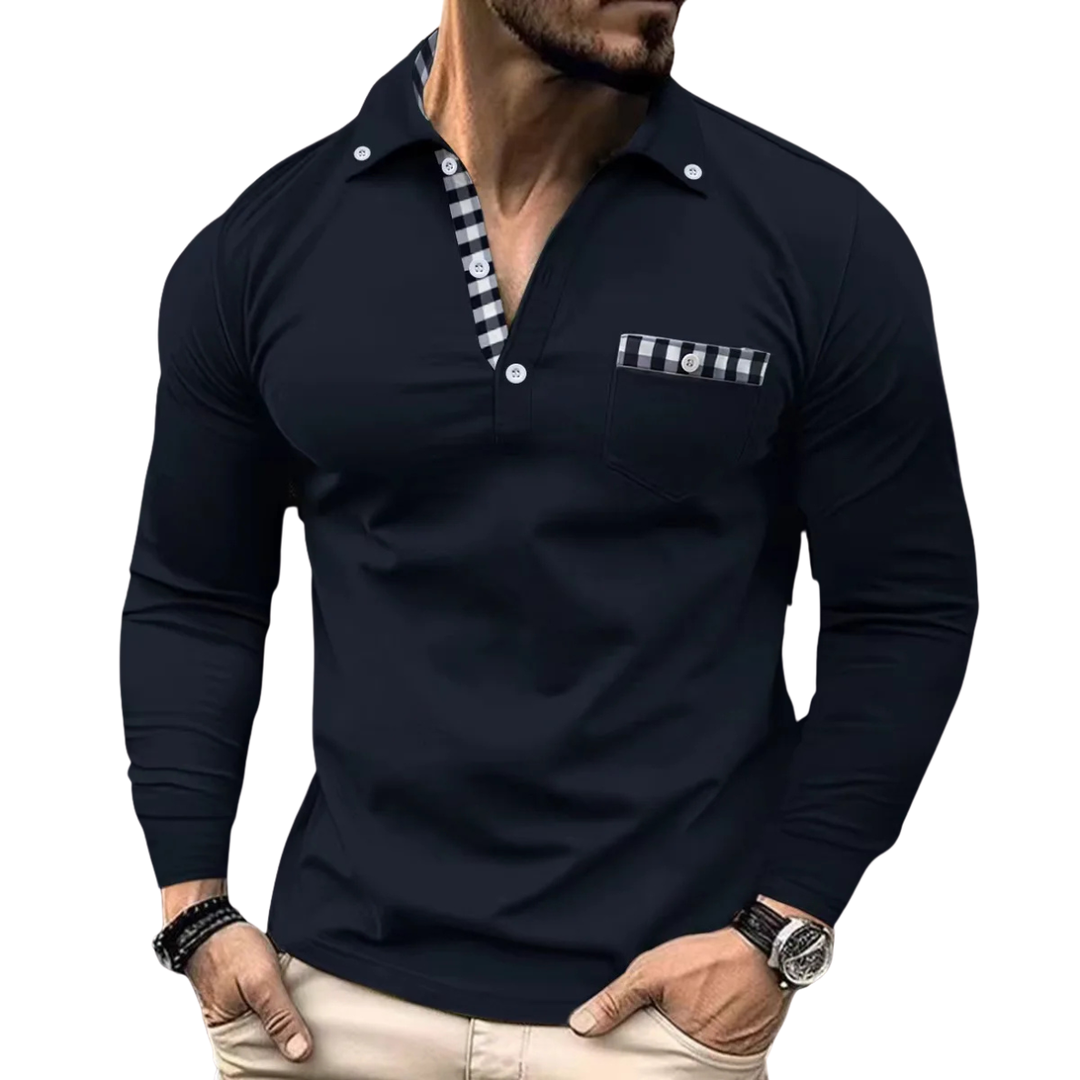 JORICK | ELEGANTE POLO MET RUITDETAILS VOOR HEREN