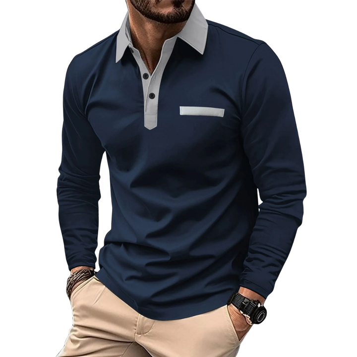 SEBASTIAN | ELEGANTE BICOLOR POLO MET CONTRASTERENDE DETAILS