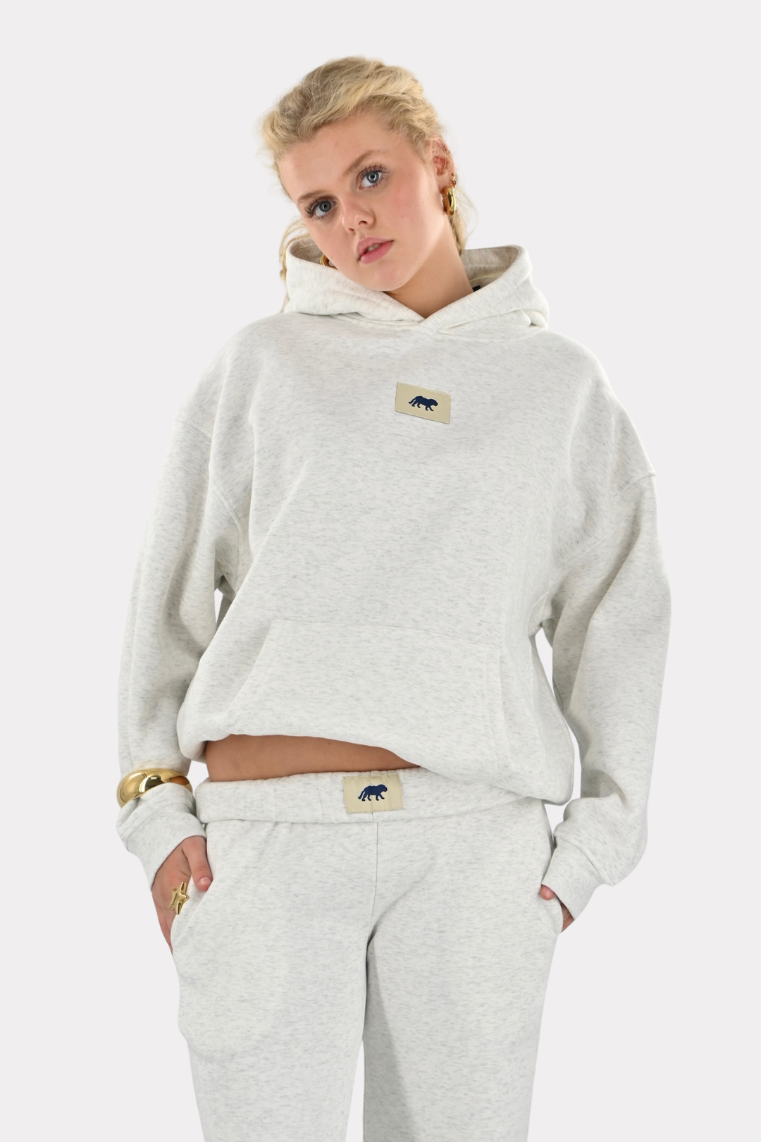 Tiger star lounge hoodie - grijs