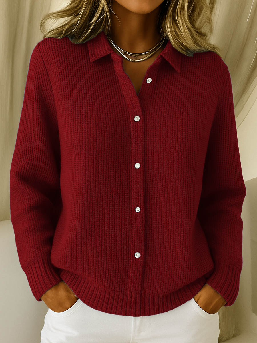 LORENA | Klassieke Gebreide Knopen Cardigan