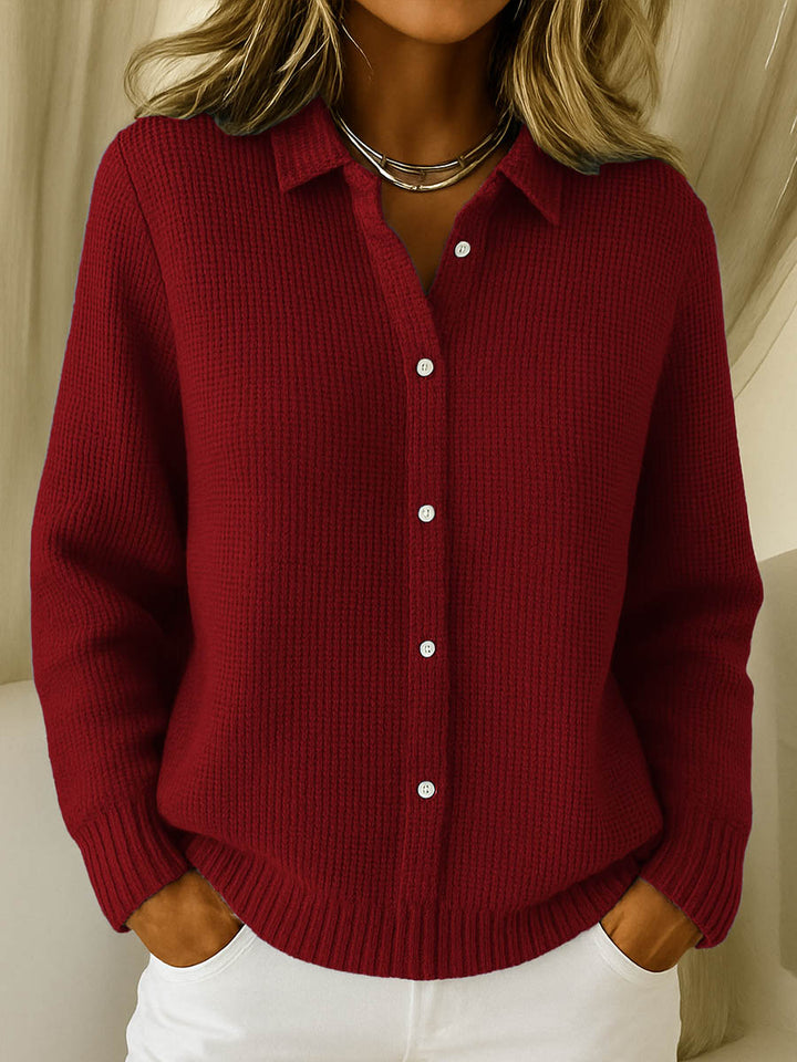 LORENA | Klassieke Gebreide Knopen Cardigan