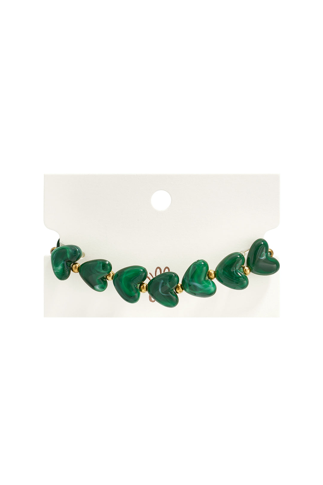 Elastieken hartjes kralenarmband