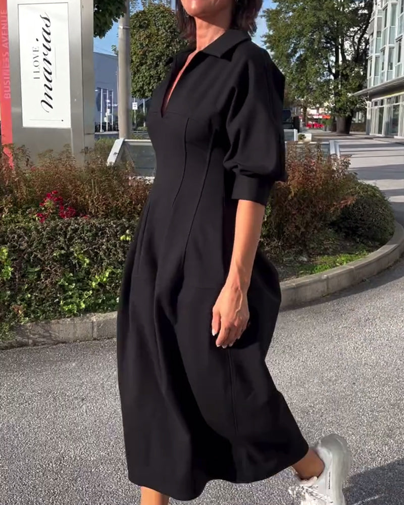 PATRICIA | Midi Jurk met Elegante Lijn en Maximale Comfort van Ochtend tot Avond