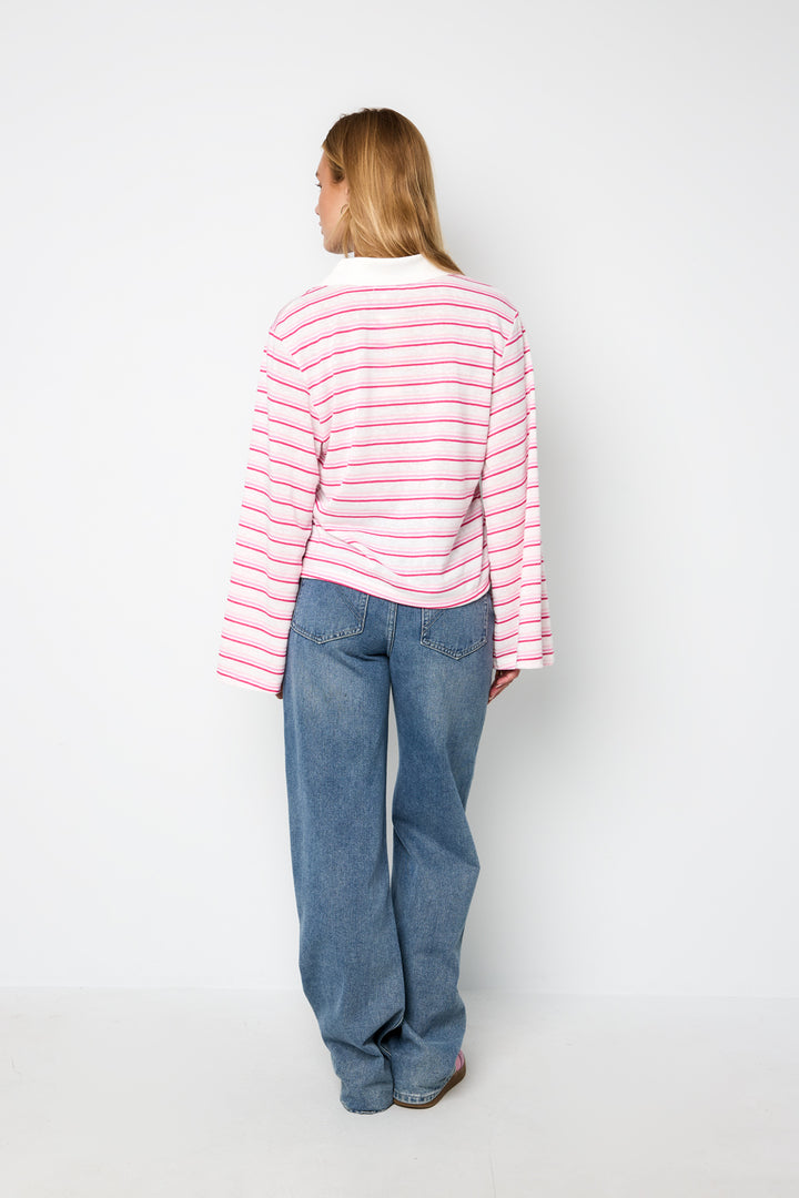 Gestreepte stretch polo set