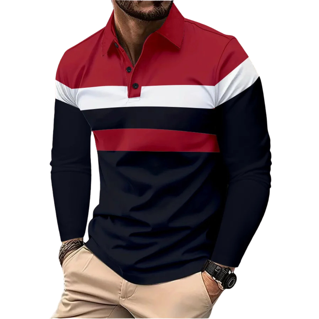 MAXIMILIAN | POLO MET TRICOLORE STREPEN VOOR HEREN