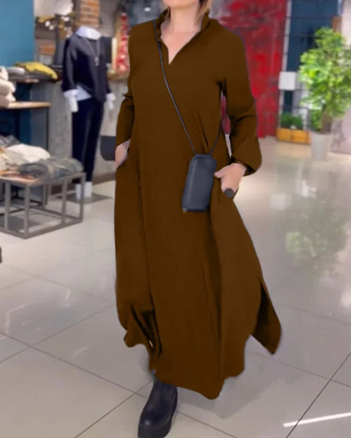CIRA™ | Lange Jurk met Elegante Zijsplitten en Tijdloos Comfort